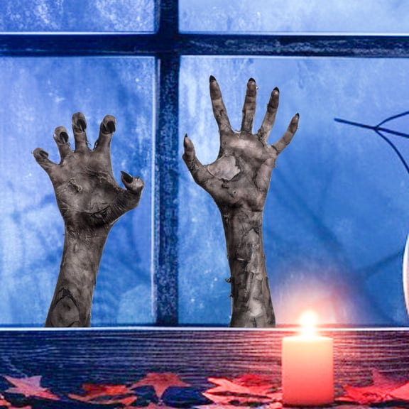 Halloween Devils Hand Window Stickers - Halloween Horrible Hands Window Decals 1 Styles Simulation Ghost Hand Wall Decorations Stickers Reusable 3D Self-Adhesive Window Sticker for Halloween(1PCS)