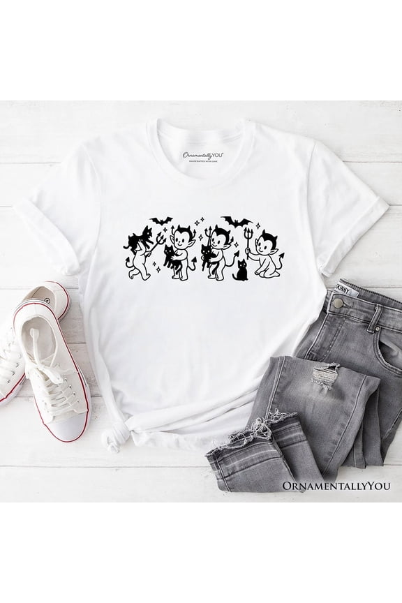 Halloween Devils and Cats T-Shirt, Spooky Season Tee