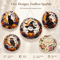 thumbnail image 1 of Halloween Diamond Art Hanging Kits for Adults Beginners, DIY 5D Crystal Diamond Painting Ornament Kit with Acrylic Hanging Plate, Halloween Decor Wall Art Craft Gift, 1 of 9