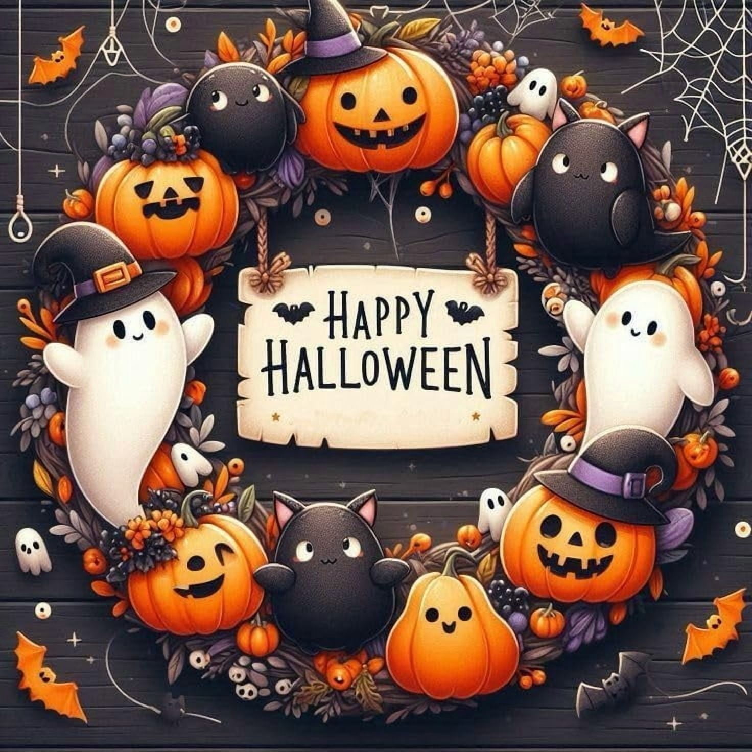 Halloween Diamond Art Kit for Adults, 5D Gothic Diamond Art 3-Piece Set, DIY Full Diamond Diamond Painting Gemstone Arts and Crafts, Home Wall Decor 16x20 Inch (Unframed)