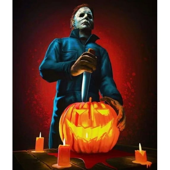 Halloween Diamond Art Painting Kits, Diamond Art, Full Drill 5d Diamond Dots Kits Gem Art for Adults Wall Home Decor(12"x16")