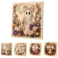thumbnail image 1 of Halloween Diamond Art Shimmer Pearl Diamond Art Set, Halloween Pearl Art Kit, Diamond Art Kits For Adults Clearance With Bow Ghost & Pumpkin Lantern, Fall Decor, Ghost With Big Bow Pattern, 1 of 9
