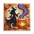 thumbnail image 1 of Halloween Diamond Painting Kit, Diy Halloween Witch With Bubbling Cauldron Diamond Painting Kit, Halloween Witch Pearl Art Craft Kit for Halloween Wall Decor, Home Display and Halloween Gifts, 1 of 5