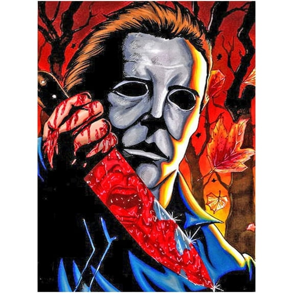 Halloween Diamond Painting Kits for Adults Horror Movie Diamond Art Crafts Cross Stitch Embroidery for Home Wall Decor