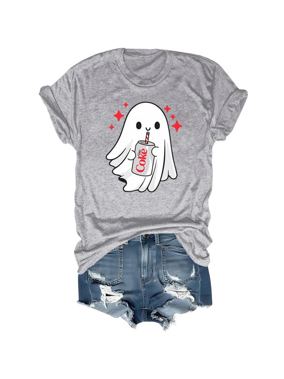 Halloween Diet Coke Ghost Shirt Coke Ghost Tshirt Funny Cute Skeleton Coke Tops