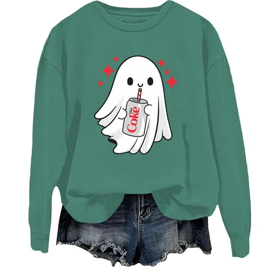 Halloween Diet Coke Ghost Sweatshirt Coke Ghost Shirt Funny Cute Skeleton Coke Tops