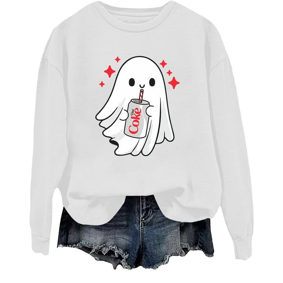 Halloween Diet Coke Ghost Sweatshirt Coke Ghost Shirt Funny Cute Skeleton Coke Tops