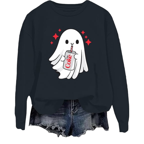 Halloween Diet Coke Ghost Sweatshirt Coke Ghost Shirt Funny Cute Skeleton Coke Tops
