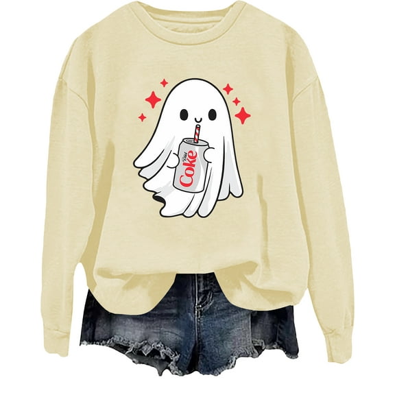 Halloween Diet Coke Ghost Sweatshirt Coke Ghost Shirt Funny Cute Skeleton Coke Tops