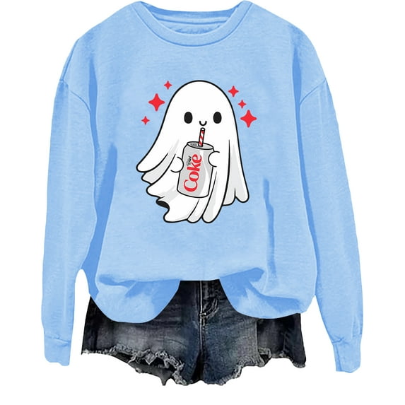Halloween Diet Coke Ghost Sweatshirt Coke Ghost Shirt Funny Cute Skeleton Coke Tops
