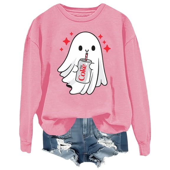 Halloween Diet Coke Ghost Sweatshirt, Coke Ghost Shirt Funny Skeleton Shirts Coke Tops