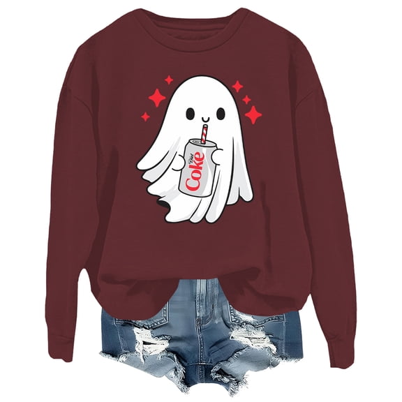 Halloween Diet Coke Ghost Sweatshirt, Coke Ghost Shirt Funny Skeleton Shirts Coke Tops