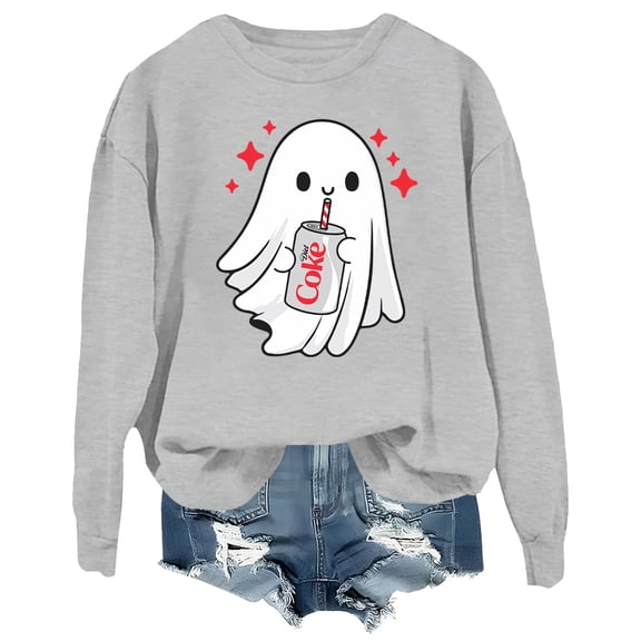 Halloween Diet Coke Ghost Sweatshirt, Coke Ghost Shirt Funny Skeleton Shirts Coke Tops