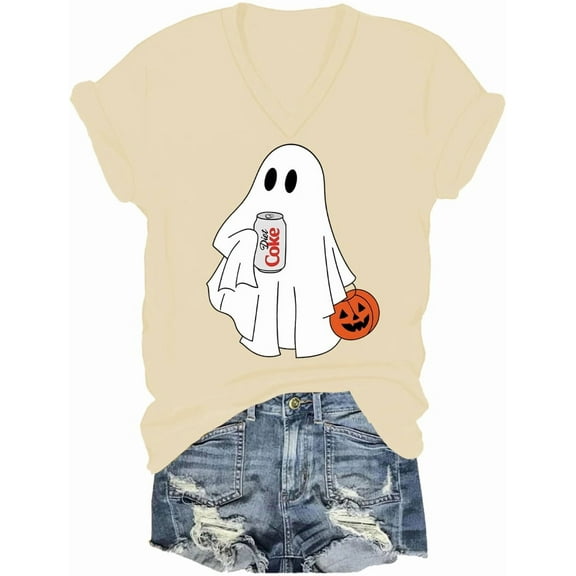 Halloween Diet Coke Ghost Vneck Shirt, Diet Coke Ghost T-Shirt Coke Lover Tshirt Graphic Tees