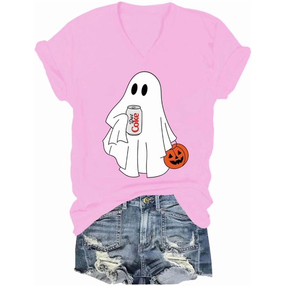 Halloween Diet Coke Ghost Vneck Shirt, Diet Coke Ghost T-Shirt Coke Lover Tshirt Graphic Tees