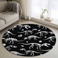 thumbnail image 1 of Halloween Dinosaur Black Round Rug 3ft Washable Circle Entryway Rugs Non Slip Funny Dino Skull Boys Girls Children Area Rug Indoor Floor Carpet for Bedroom Kitchen Living Room Home Office Dining Room, 1 of 8