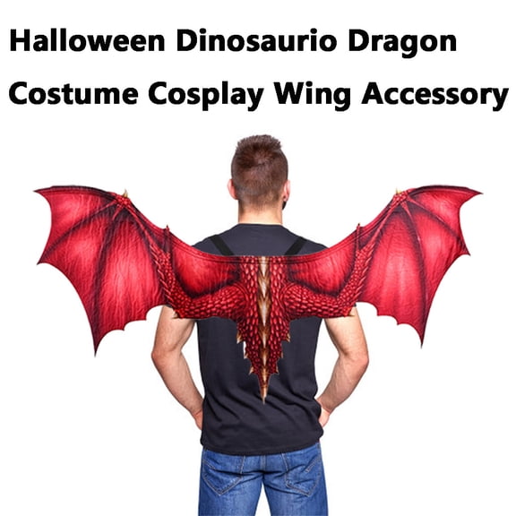 Halloween Dinosaur Dragon Wings, Animal Wing Dress-Up Accessory for Party, Stage and Role Play, Red