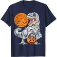 thumbnail image 1 of Halloween Dinosaur T rex Mummy Pumpkin Unisex T-Shirt for Men Women Kids,Navy Color,Size 3XL, 1 of 5