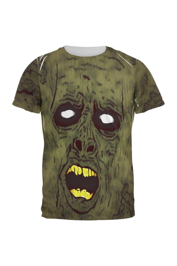 Halloween Dirty Ugly Zombie Face All Over Mens T Shirt Multi MD