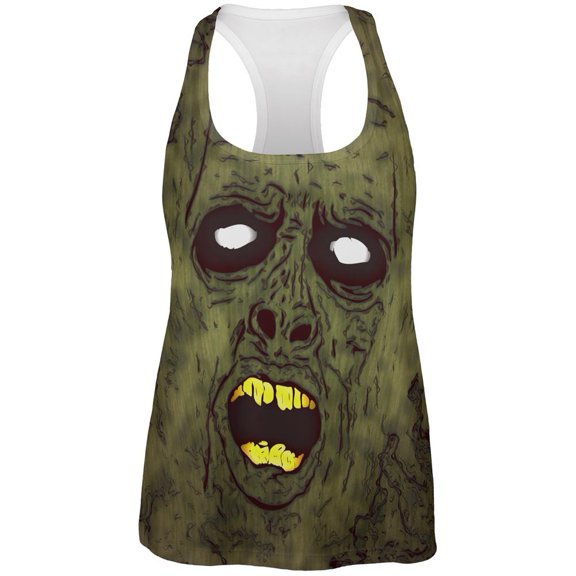 Halloween Dirty Ugly Zombie Face All Over Womens Work Out Tank Top Multi SM