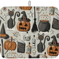 thumbnail image 1 of Halloween Dish Drying Mat for Kitchen Counter Pumpkin Drying Pad Absorbent Drying Mats for Countertops Sinks Draining Racks Witch Hat Black Cat Drainer Halloween Holiday Decorations 18x24 Inch, 1 of 6