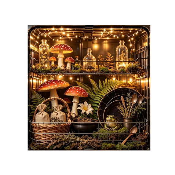 Halloween Dishwasher Cover with Spooky Enchanted Forest Design, 23 X 26 Inches, Magnetic Door Panel for Kitchen Home Decor, Decoration