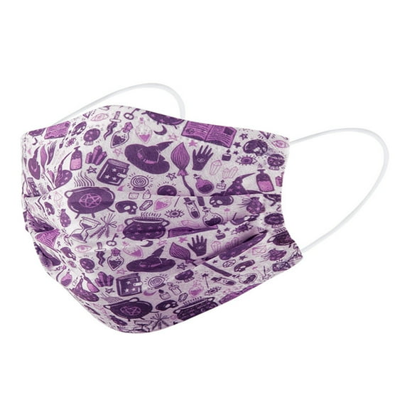 Halloween Disposable Printed Face Cover, Daily Use 3-Ply with Nose Wire Halloween Atmosphere Decoration Party Decoration