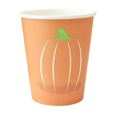 Halloween Disposable Pumpkin Shaped Paper Plates & Cups - 10-Pack Eco-Friendly Dinnerware Set for Parties, Picnics, BBQ - Festive Fall-Themed Tableware