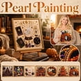 thumbnail image 1 of Halloween Diy Pearl Painting Kit with Gold Frame, Spooky Ghost & Moon Wall Art for Home Decor, 8X8 Inch Craft Kit for Adults Hanging Halloween Decorations, 1 of 9