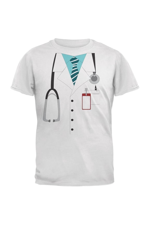 Halloween Doctor Costume White Adult T-Shirt - 2X-Large