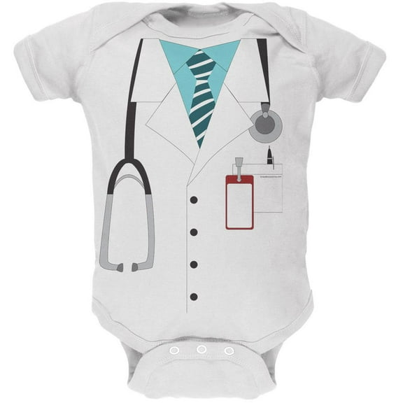 Halloween Doctor Costume White Soft Baby One Piece - 12-18 months