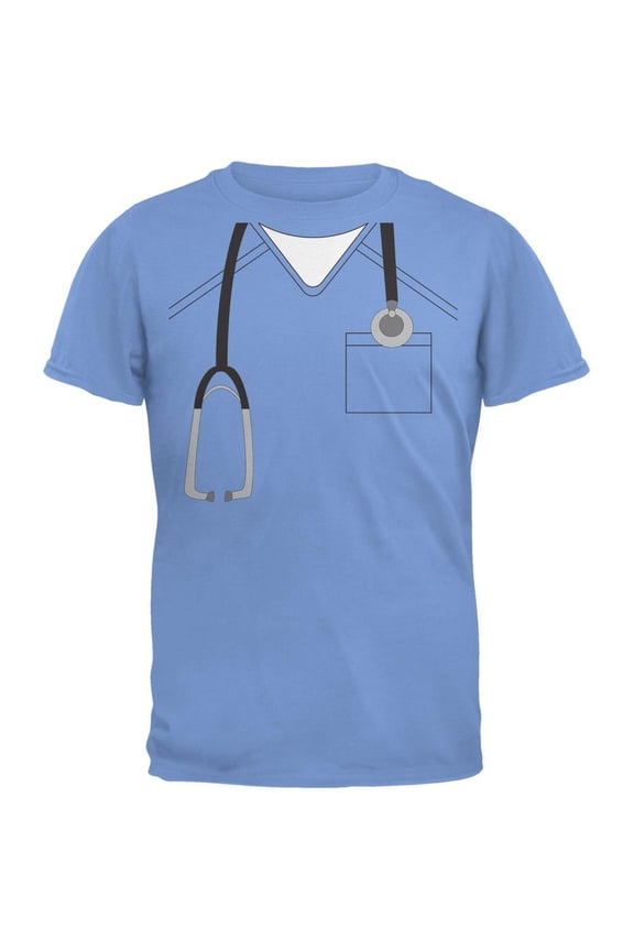 Halloween Doctor Scrubs Costume Carolina Blue Youth T-Shirt - Youth Medium