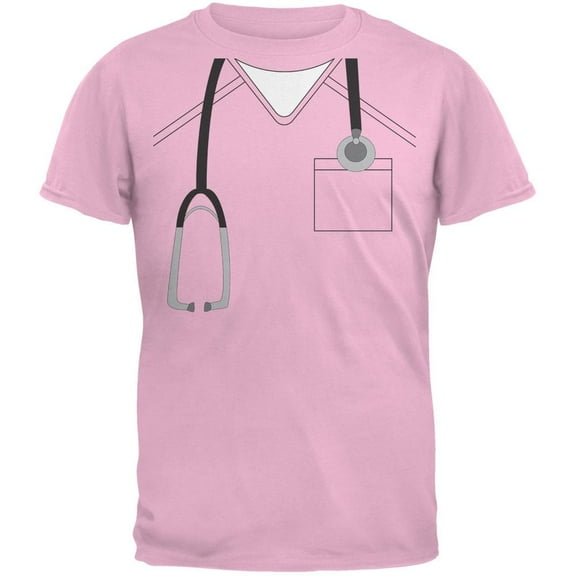 Halloween Doctor Scrubs Costume Light Pink Youth T-Shirt - Youth Large