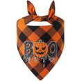 thumbnail image 1 of Halloween Dog Bandana with Plaid Pumpkin Scarf for Small Medium Dogs and Cats, Adjustable Breathable Polyester Accessory for Holiday Party Photo Prop and Trick or Treat Outing, 1 of 5