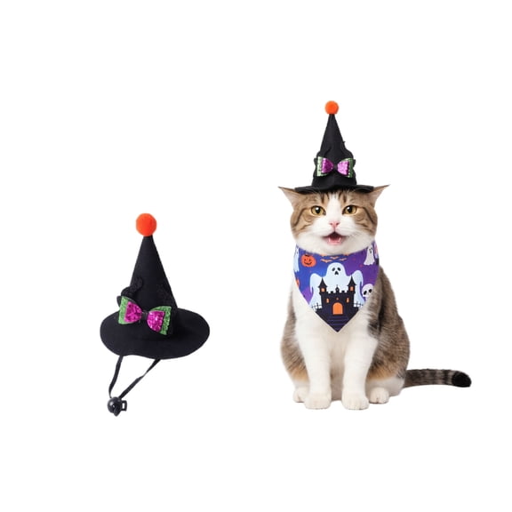Halloween Dog Bandanas Bulk Pumpkin Dog Bandanas Spider Triangle Scarf Adjustable Bat Headbands Bib for Small Medium Large Pet Halloween Holiday Costume(24.8Inch,Halloween Set#C)