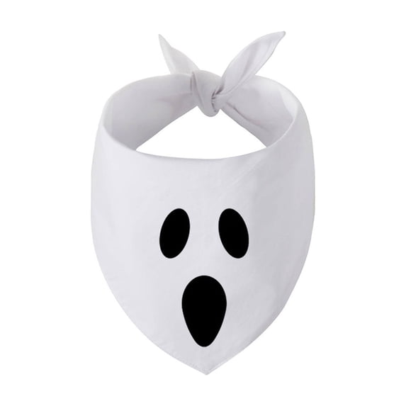 Halloween Dog Bandanas, Cute Ghost and Pumpkin Design, Halloween Pet Costume Accessories for Dogs and Cats Ghost