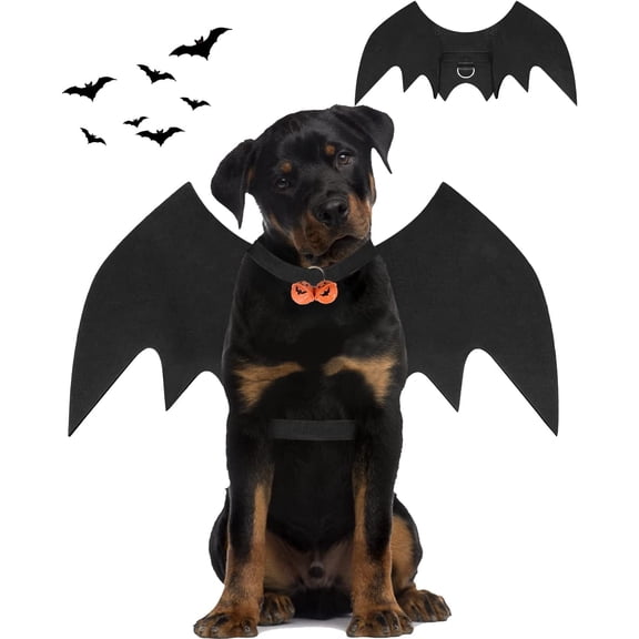 Halloween Dog Bat Wings Costume, Cosplay Apparel, Adjustable Fit, Large