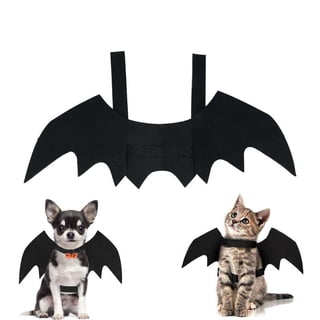 Halloween Dog Cat Bat Wings Costume, Pet Halloween Cosplay Party Dress Up Costume for Small Dogs and Cats(S) Black