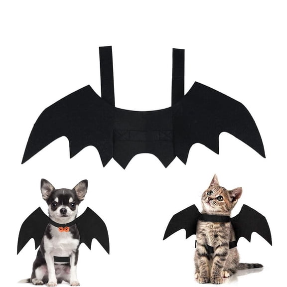 Halloween Dog Cat Bat Wings Costume, Pet Halloween Cosplay Party Dress Up Costume for Small Dogs and Cats(S) Black