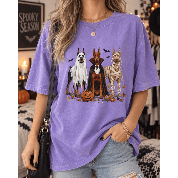 Halloween Dog Costumes Ghost Vampire Mummy Pumpkin Graphic T-Shirt, Unisex Fit