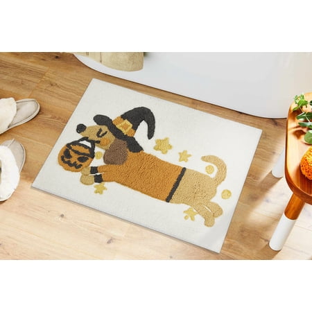 Halloween Dog Cotton Bath Rug, Multicolor, 17" x 24"
