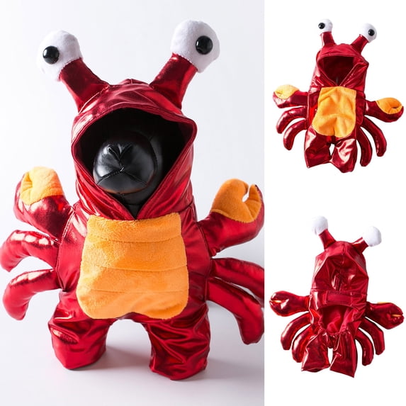 Halloween Dog Crab Costume,Funny Pet Hoodie,Winter Cat Suit, Warm Dog Outfit For Party Photo, Puppy Clothes For Small Medium Dogs