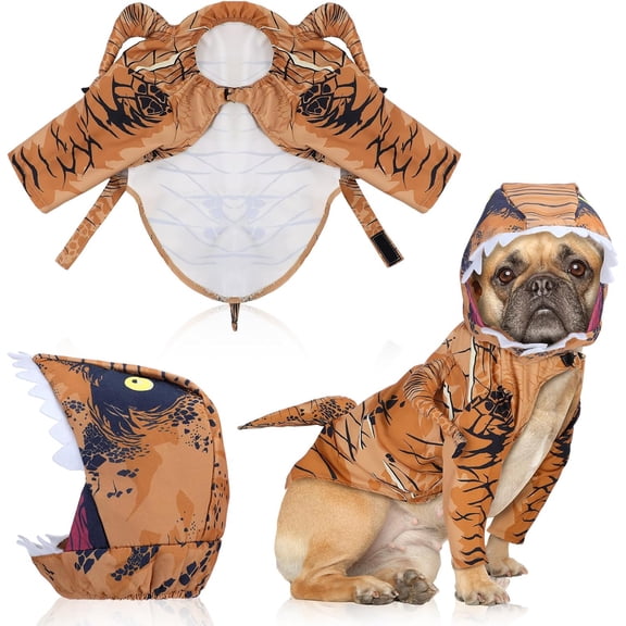 Halloween Dog Dinosaur Costume Funny Cute Pet Tyrannosaurus Rex Outfit for Halloween Dinosaur Themed Party Cosplay Supplies(Large)