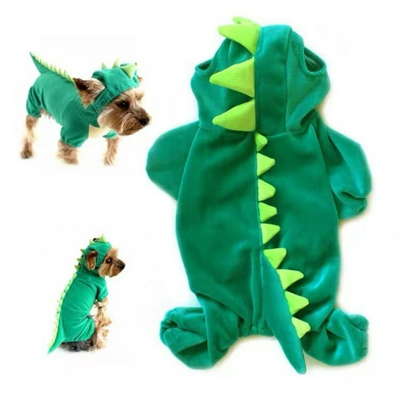Halloween Dog Dinosaur Pet Clothing Elastic Velvet Casual Outfit for Small Medium Dogs Comfortable Festive Wear
