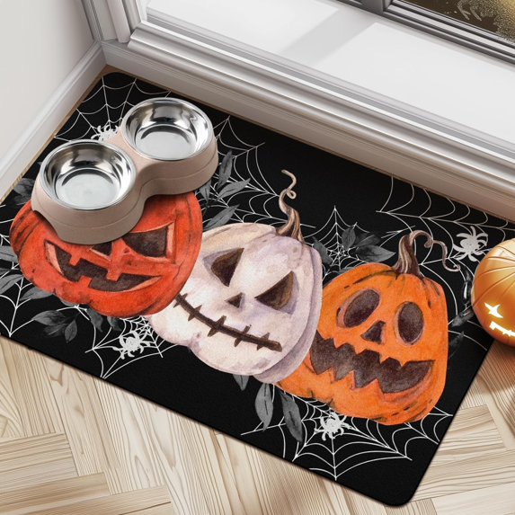 Halloween Dog Food Mats for Floors, Absorbent Dog Bowl Mats for Food and Water, Quick Dry Pet Cat Food Mat Non-Slip Dog Accessories Pet Supplies