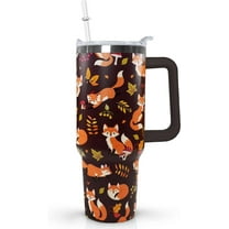 Halloween Dog Ghost 40oz Tumbler Cup with Handle and Straw, Spooky Holiday Gifts for Women Men, Stainless Steel Insulated Water Bottle 1PC