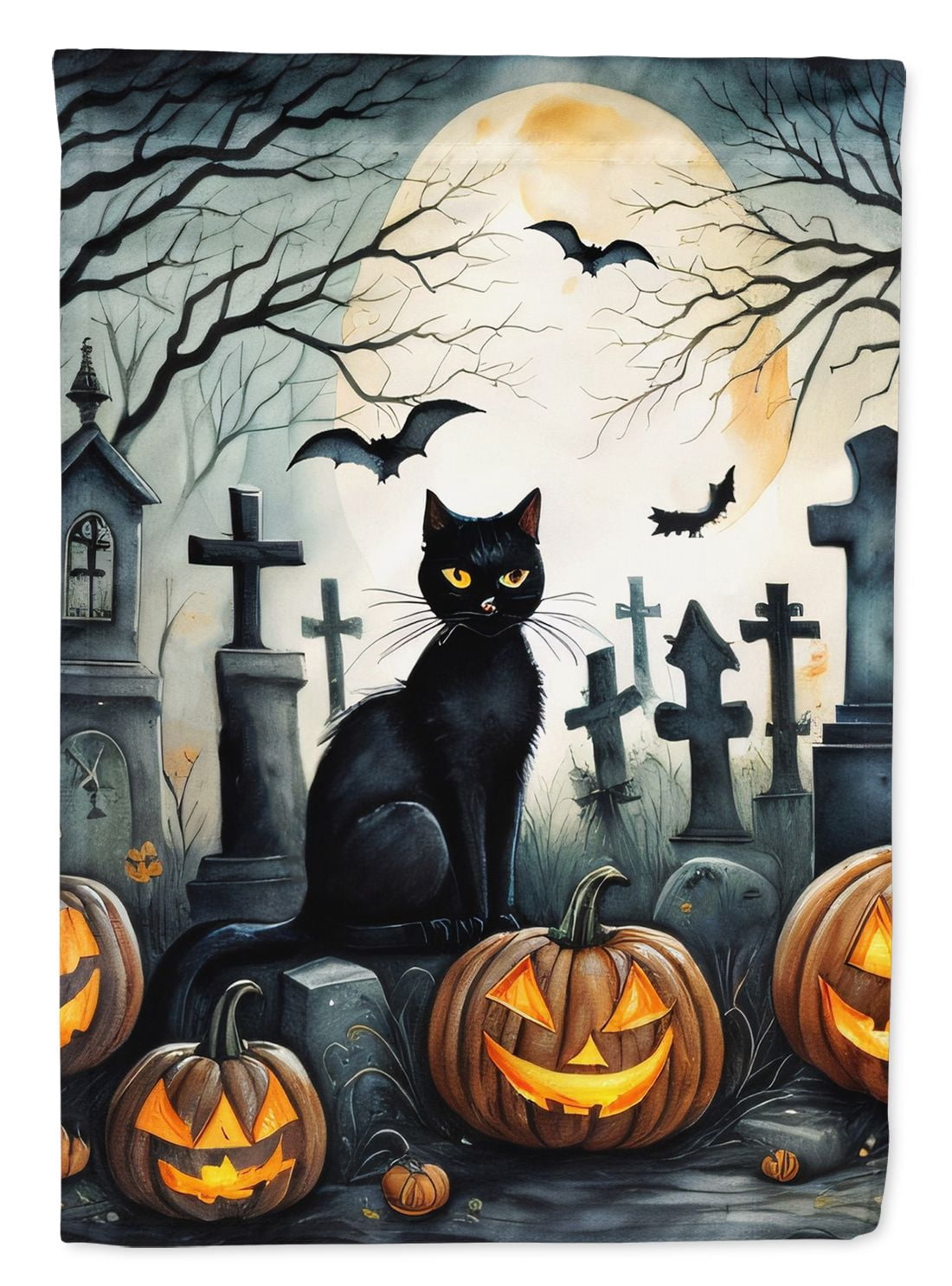 Halloween Dog House Flag 28x40IN Double-Sided Polyester Decorative Sleeve Pole Flag for Outdoor Home Garden Patio