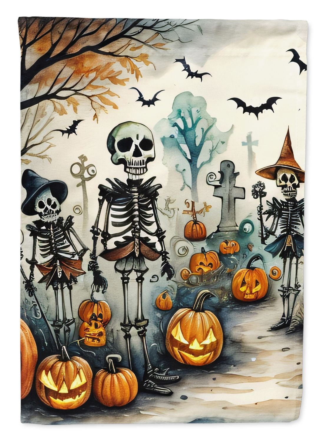 Halloween Dog House Flag 28x40IN Double-Sided Polyester Decorative Sleeve Pole Flag for Outdoor Home Garden Patio
