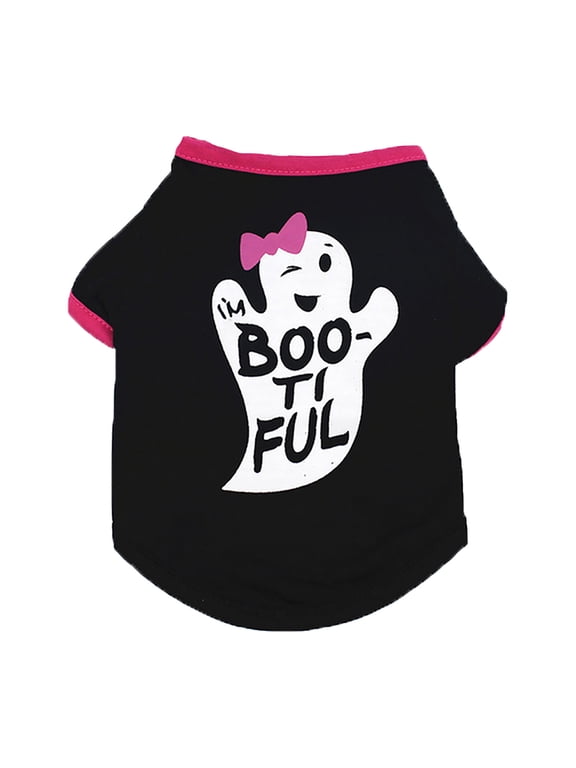 Halloween Dog Shirt & Clothes,Pumpkin Ghosts Skeletons Pet Costume,Funny Scary Dog Apparel,Party Cosplay Supplies For Pet Dog & Cat Multi-Color Outfits