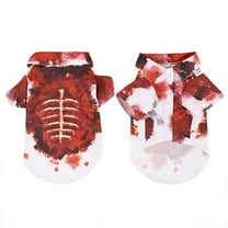 Halloween Dog Shirt Costume, Pet Skeleton Print Shirt, Funny Bloody Bone Pattern, Soft Cotton, for Small to Medium Dogs